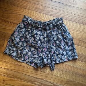 Anthropology Staring at Stars Floral Black Shorts